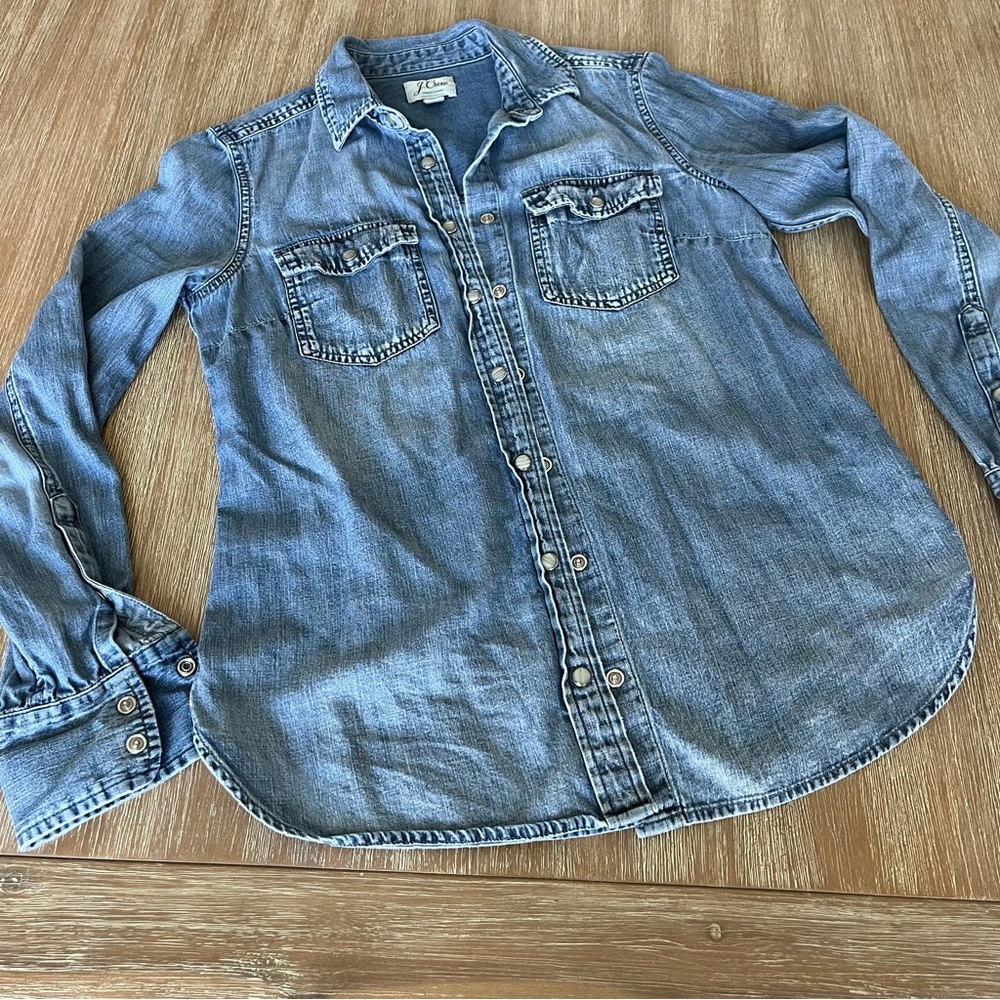 J Crew Western style, vintage indigo Button-Up Shirt, 2